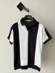 Old money Panel  V collar Tshirt