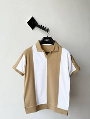 Old money Panel  V collar Tshirt
